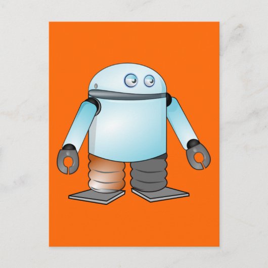 Funny Cartoon Robot Briefkaart (Voorkant)