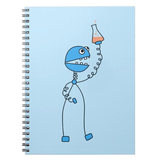 Funny Cartoon Robot Chemistry Geek Notitieboek (Voorkant)