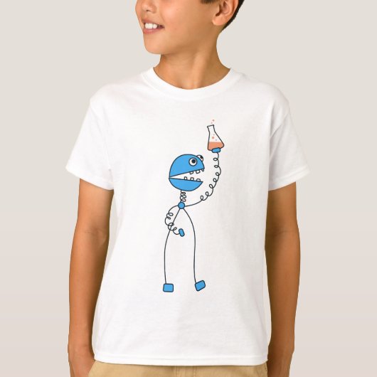 Funny Cartoon Robot Chemistry Kinder T-shirt (Voorkant)