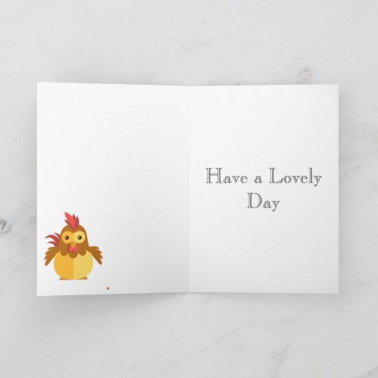 Funny Cartoon Rooster Easter Feestdagen Kaart (Binnen)