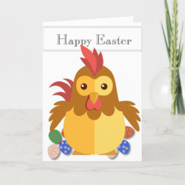 Funny Cartoon Rooster Easter Feestdagen Kaart