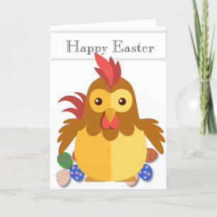 Funny Cartoon Rooster Easter Feestdagen Kaart