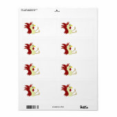 Funny Cartoon Rooster Etiket (Full Sheet)
