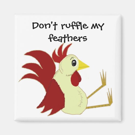 Funny Cartoon Rooster Magneet (Voorkant)