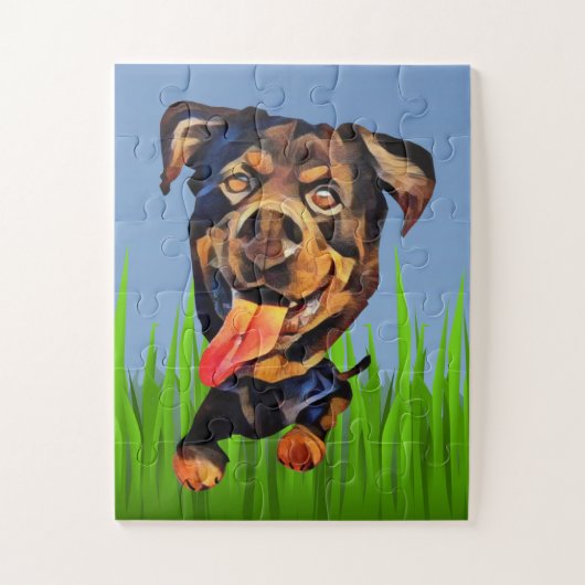 Funny Cartoon Rottweiler 30 stuks Puzzle Legpuzzel (Verticaal)