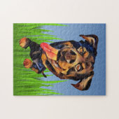 Funny Cartoon Rottweiler Dog 252 Piece Puzzle Legpuzzel (Horizontaal)