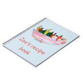 Funny cartoon-saladerecept notitieboek (Linkerzijde)