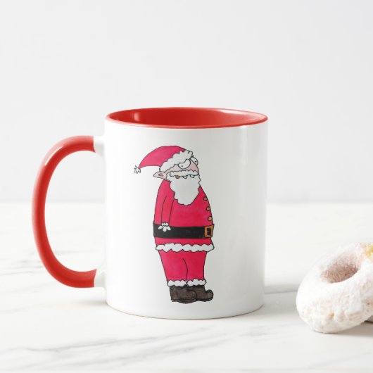 Funny Cartoon Santa Claus Mok (Met donut)