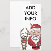 Funny Cartoon Santa en Rudolph (Voorkant / Achterkant)