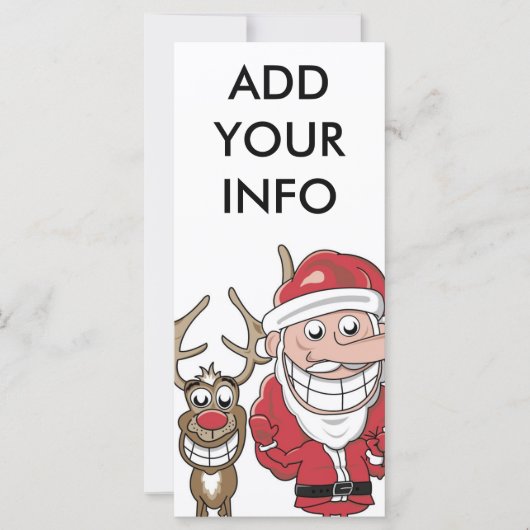 Funny Cartoon Santa en Rudolph (Voorkant)