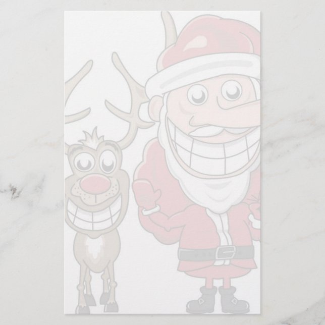 Funny Cartoon Santa en Rudolph (Voorkant)
