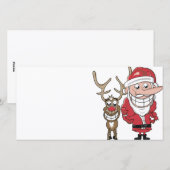 Funny Cartoon Santa en Rudolph Feestdagenkaart (Voorkant / Achterkant)