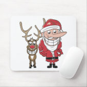 Funny Cartoon Santa en Rudolph Muismat (Met muis)