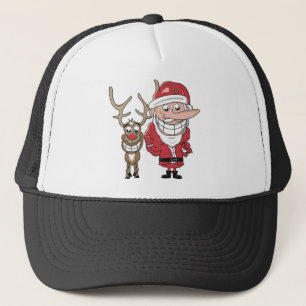 Funny Cartoon Santa en Rudolph Trucker Pet