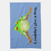 Funny Cartoon Sarcastic Frog Theedoek (Verticaal)