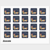 Funny Cartoon Sause Dog Long Year Kerstmis 2020 Vierkante Sticker (Vel)