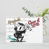 Funny Cartoon Senior Male 🎓 Afstuderen (add Year) Kaart (Staand voorkant)