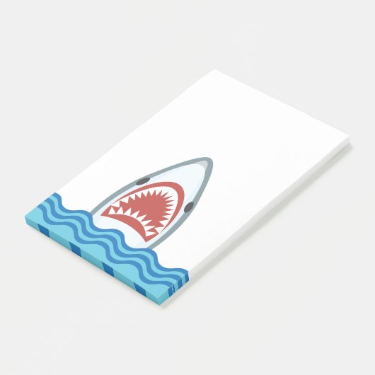 Funny Cartoon Shark Head Post-it® Notes (Schuin)