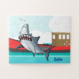 Funny Cartoon Shark in Water | Aangepaste Kinderen Legpuzzel