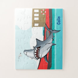 Funny Cartoon Shark in Water | Aangepaste Kinderen Legpuzzel