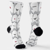 Funny Cartoon Shark Socks Sokken (Gebogen)