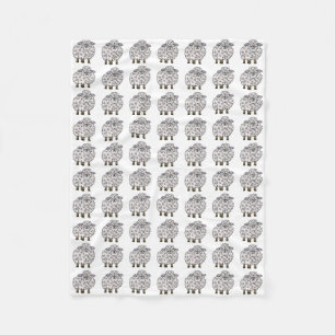 Funny Cartoon Sheep Fleece Blanket Deken