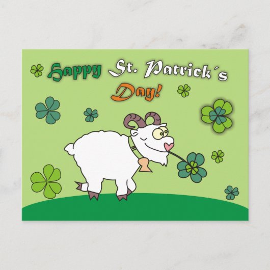 Funny Cartoon Sheep St.Patricks Day Briefkaarten (Voorkant)