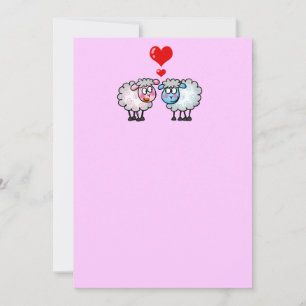 Funny cartoon sheeps, bruiloft paar