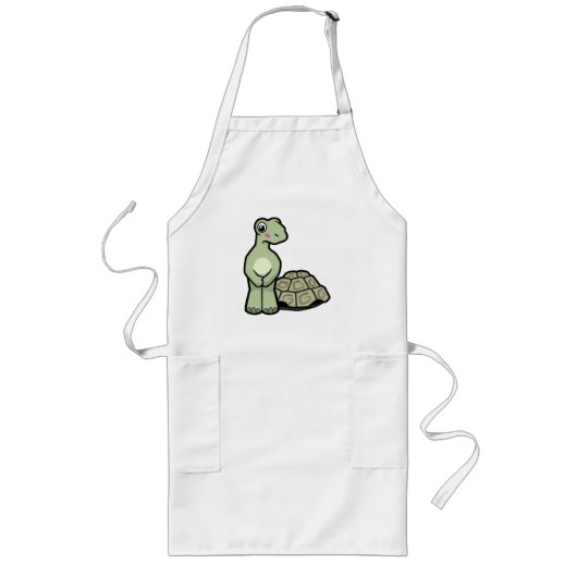Funny Cartoon Shell-less Tortoise Apron Lang Schort (Voorkant)