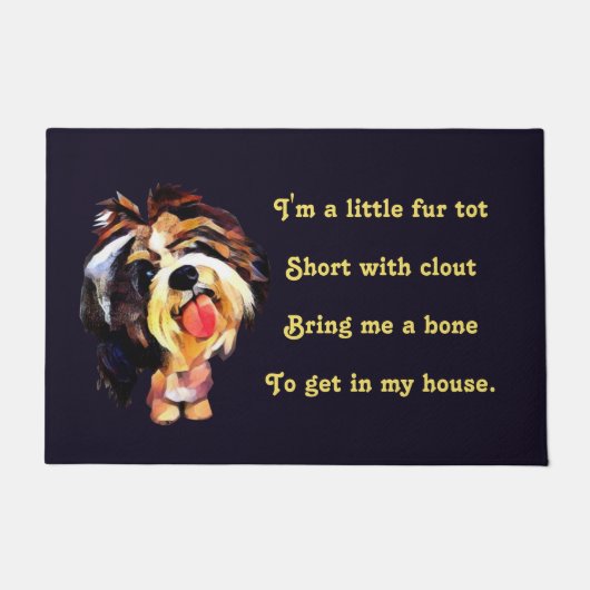 Funny Cartoon Shih Tzu Dog Doormat Deurmat (Voorkant)
