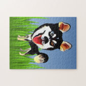 Funny Cartoon Siberian Husky 252 Piece Puzzle Legpuzzel (Horizontaal)