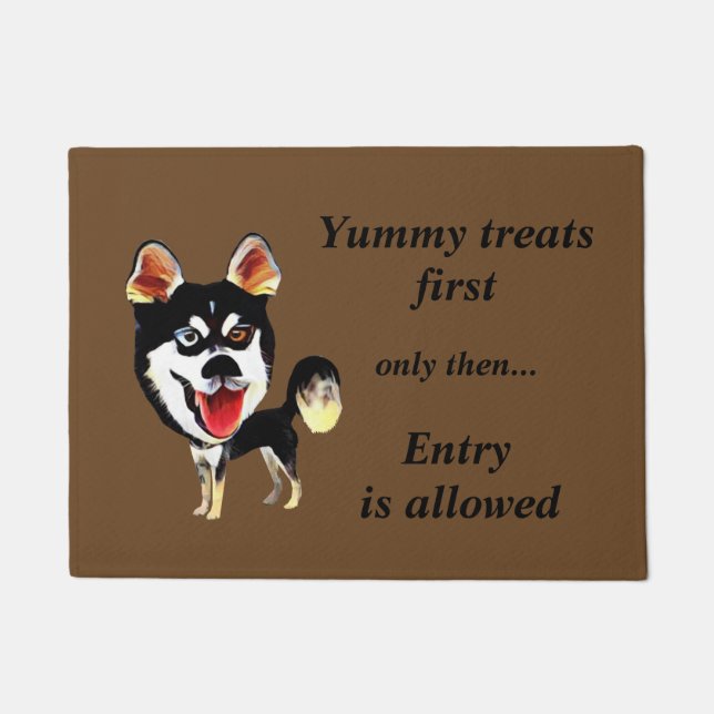 Funny Cartoon Siberian Husky Doormat Deurmat (Voorkant)