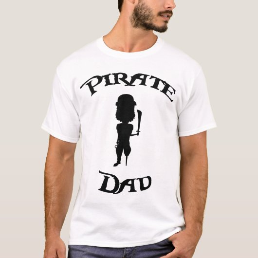 Funny Cartoon Silhouette Pirate Pap T-shirt (Voorkant)