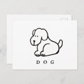 Funny Cartoon Sitting Dog Briefkaart (Voorkant / Achterkant)