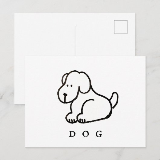 Funny Cartoon Sitting Dog Briefkaart (Voorkant / Achterkant)