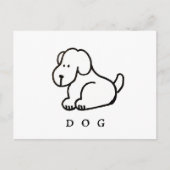 Funny Cartoon Sitting Dog Briefkaart (Voorkant)