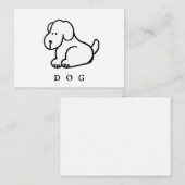 Funny Cartoon Sitting Dog Notitiekaartje (Voorkant / Achterkant)