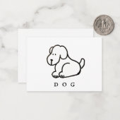 Funny Cartoon Sitting Dog Notitiekaartje (Voorkant / Achterkant in situ)