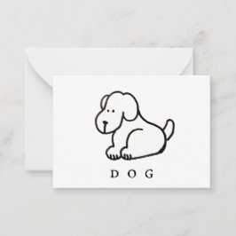 Funny Cartoon Sitting Dog Notitiekaartje