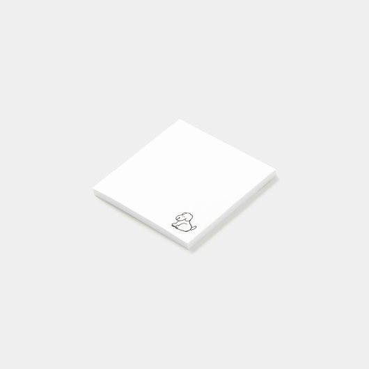 Funny Cartoon Sitting Dog Post-it® Notes (Schuin)