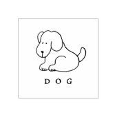 Funny Cartoon Sitting Dog Wood Art Stamp Rubberstempel (Afrduk)