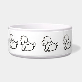 Funny Cartoon Sitting Dogs Pet Bowl Voerbakje