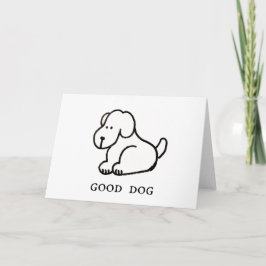 Funny Cartoon Sitting Good Dog Greeting Card Kaart