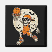 Funny Cartoon Skeleton Basketball Halloween Player Magneet (Voorkant)
