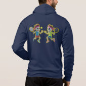 Funny Cartoon Skeletons Playing Padel Tennis – 3D  Hoodie (Achterkant)
