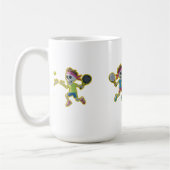 Funny Cartoon Skeletons Playing Padel Tennis – 3D  Koffiemok (Links)