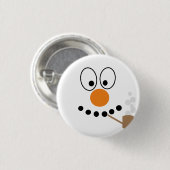 Funny Cartoon Sneeuwman Gezicht Kerstmis Ronde Button 3,2 Cm (Voorkant /achterkant)