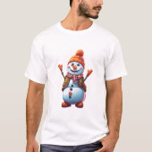 Funny cartoon Snowman T-shirt (Voorkant)