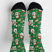 Funny Cartoon Snowmen kerstpatrooncenten Socks Sokken (Top)