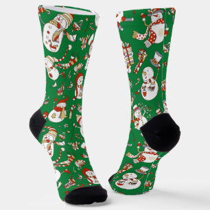 Funny Cartoon Snowmen kerstpatrooncenten Socks Sokken